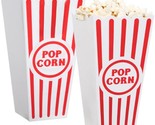 Novelty Place Red And White Striped Classic Popcorn Containers For Movie... - $35.94