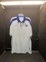 Nike Mens Kentucky White Short Sleeve Polo Dri Fit XXL Golf Polyester Authentic - £13.61 GBP