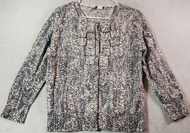 J.CREW Cardigan Sweater Womens Large Gray Long Sleeve Round Neck Button Front - £16.45 GBP