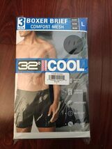 32 Degrees COOL Men's 3PK Comfort Mesh Boxer Briefs LARGE 36-38 Waist - $23.75