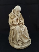 Antique religious chalkware monk, bookend, marked/signed: Thomas - $48.51