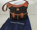 Dooney &amp; Bourke Black Nylon &amp; Brown Leather  Hobo Bag nwt BCAMD 1781 BLKR - $108.85