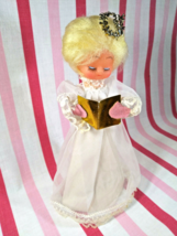 Darling Mid Century Singing ANGEL Rubber Face Sheer Dress 8.5&quot; Tree Topper - £21.57 GBP