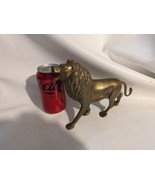 Vintage Brass Roaring Lion Figure 7.5 Inch wide X 3.75 Inch tall - $28.70