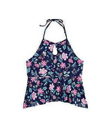 Summer Crush Big Girls Floral-Print Tankini Top Navy, Size 8 - £8.28 GBP