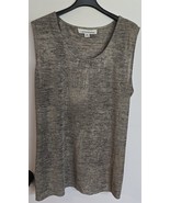 Womens XL Caroline Rose Gold &amp; Black Sleeveless Tank Top Shirt Made in USA - $352.37 MXN