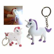 LED UNICORN KEYCHAIN with Light and Sound Cute Horse Noise Animal Key Ch... - $7.95+