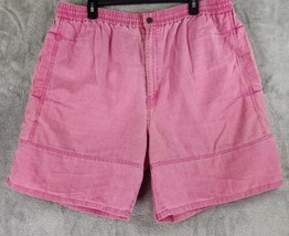 Vintage Weekends Shorts Mens Extra Large Pink Distressed 90s Elastic Waist - £24.88 GBP