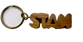 Vintage Keychain STAN Key Ring Wood Name FOB by Russ Berrie - 1980&#39;s - £11.01 GBP