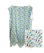 SC Collection Vintage White Aqua Polka Dot Hankerchief Hem Skirt Size 12... - $28.05