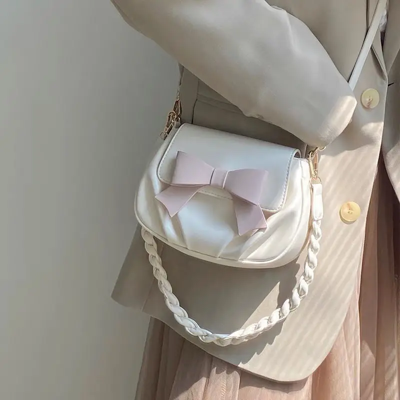 HAEX Elegant Soft Bolso Mujer Korean Style Solid Bow Knot Crossbody Bags... - £53.96 GBP