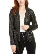 Msrp $128 Guess Teona Faux-Leather Jacket Size Xl (No Belt) - £28.79 GBP