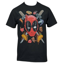 Marvel Deadpool Two Swords For My Thoughts T-shirt Black - £16.53 GBP