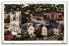 First Methodist Church Fort Worth Texas TX UNP Linen Postcard R28 - $2.48