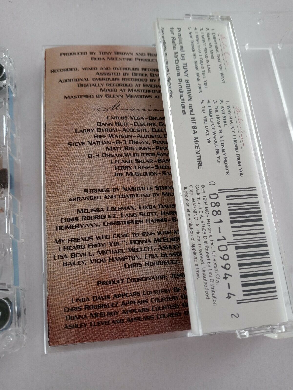 Reba Read My Mind Audio Cassette Country (1994, MCA) Item image 7