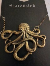 Octopus Necklace Steampunk Antiqued Bronze Pendant Vintage style Jewelry - £10.64 GBP