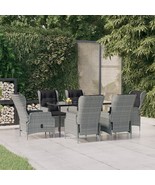  Garden Dining Set Light Grey Poly Rattan Standard for dining - $36,441.39 MXN