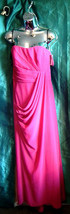 New cerise chiffon BALL GOWN/WEDDING/PROM.size8UKBUST 34&quot;-LONG.folds &amp;wr... - £83.20 GBP