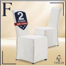 Upholstered Dining Chairs Removable Skirted Slipcover for Kitchen &amp; Dini... - $127.71
