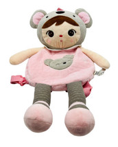 Metoo Girl Koala Girl Plush Backpack Doll Pink Gray Toddler Zipper - £15.59 GBP