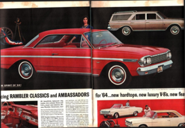 1963 two page magazine ad for Rambler - 1964 Classic &amp; Ambassador models b7 - $24.11