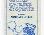 Admirals Locker Drafts Carafes &amp; Spirits Menu Florida 1990&#39;s - $14.85