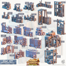 3D Printed Cast n Play Modular Walls Dump City Set 28mm 32mm D&amp;D - £7.73 GBP+