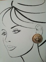 Vintage Fashion Clip Earrings Golden Lions Head Design - £21.97 GBP