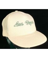 Las Vegas Hat-Snapback-Rope Bill-Mesh-White-Vtg - $16.49