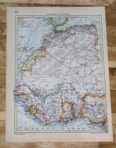 1929 Original Vintage Map Of Western Africa Sahara Morocco Senegal Togo Liberia - £15.22 GBP