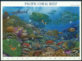 Pacific Coral Reef Nature Series Sheet of Ten 37 Cent Postage Stamps Scott 3831 - £7.79 GBP