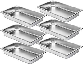 The Mophorn 6 Pack Hotel Pans Full Size 2 Inch Deep Steam Table Pan Is M... - £62.07 GBP