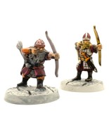 LOTR Dwarf Warriors 2x Hand Painted Miniature Plastic Fighter Ranger Archer - $51.97 CAD