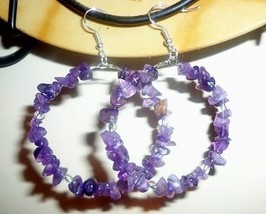 Amethyst Hoop Earrings - €8,68 EUR