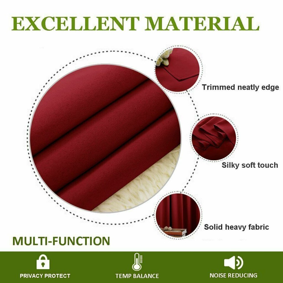 Window Blinds Light Filtering Curtain Patio Glass Slide Door Burgundy Red 100x84 Item image 5