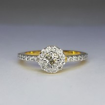 1.40 Ct G-H/VS1 Natural Solitaire With Accents Diamonds Women&#39;s Ring 14 Kt Gold - £4,654.72 GBP