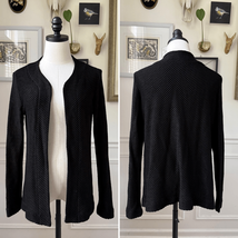 Chico’s Traveler’s Black Basketweave Cardigan Open Front 2 L - $455.32 MXN