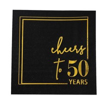 Cheers To 50 Years Cocktail Napkins - 50Pk - 3-Ply 50Th Birthday Napkins 5X5 Inc - £16.07 GBP