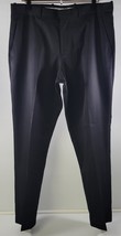 D) Perry Ellis Portfolio Black Flat Front Modern Fit Polyester Dress Pan... - $11.87