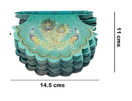 Paper Pack of 10 Turquoise Color Designer Shagun Envelopes (Fan-Pankha S... - $13.76