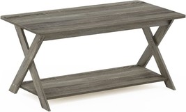 Furinno Modern Simplistic Criss-Crossed Coffee Table, 35.4 in x 19.6 in x 16 in, - £31.96 GBP