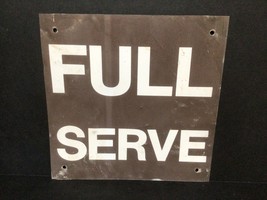 Vtg Full Mini Serve Metal Gas Oil Service Station 12&quot; Double Sided Sign 927A - £45.55 GBP