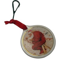 Vintage Norman Rockwell Santa At The Map 1998 Porcelain Ornament 100 Anniversary - £7.62 GBP