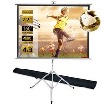 Portable Projector Screen 72Inch With Foldable Tripod Stand,Upgrade Movi... - £93.60 GBP