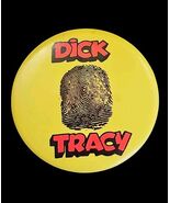 Dick Tracy Vintage Fingerprint Button Pin Back Movie Promo Yellow Red 1&quot; - €17,62 EUR
