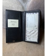 Vtg Don Lopez Slim Coat Wallet/Check Book Black Pebble Leather USA Excel... - $32.62