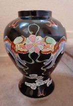 VTG Chinese Asian Porcelain Vase FOO DOG Hand Painted Signed Bottom Macau Ginger - £234.49 GBP