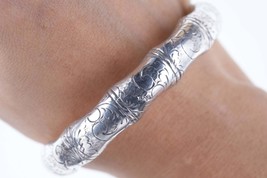 Vintage Siam Sterling Hand Engraved Bamboo form bangle - £66.17 GBP