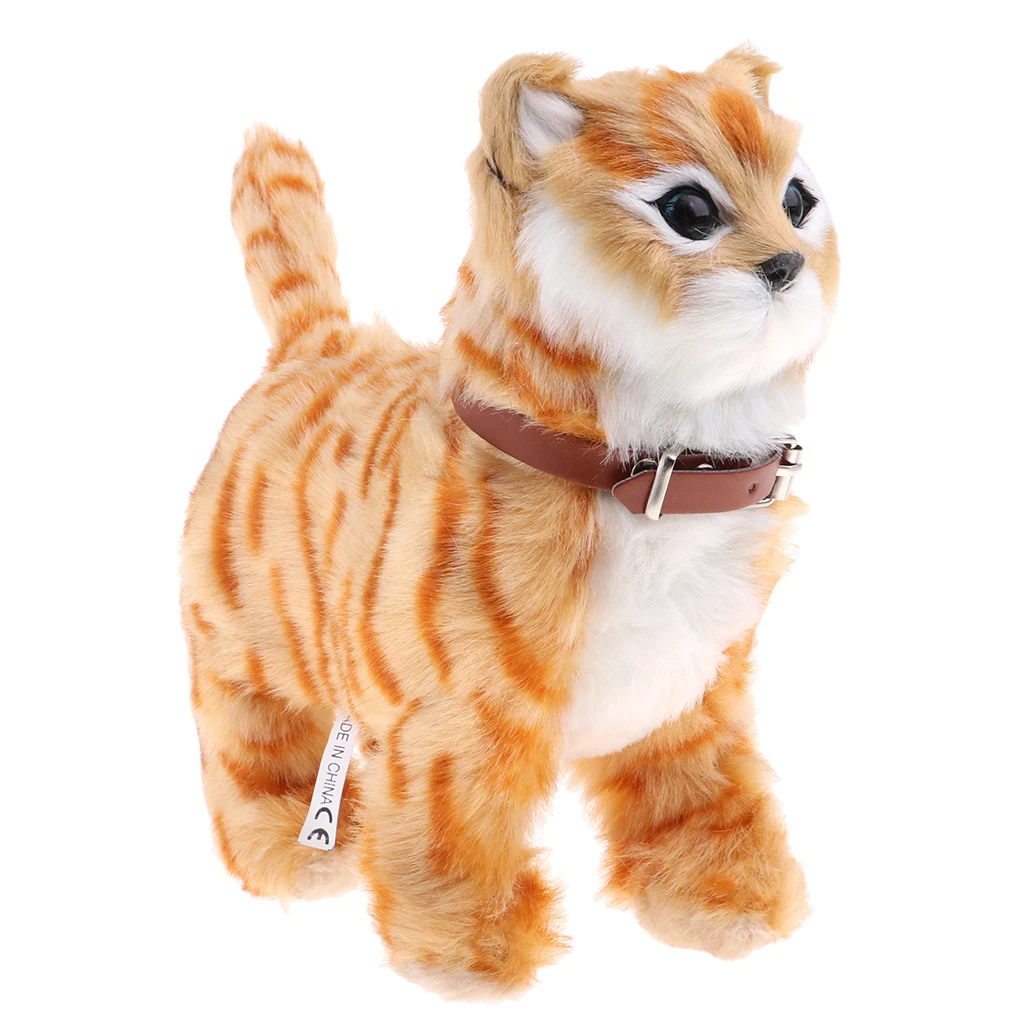 Electronic Plush Cat Toys Stuffed Toys Walking Cat Meow Toys Kids Children - $19.41