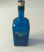 Empty glass Bluecoat gin bottle blue bottle embossed sides bar decor  - $19.75